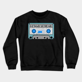 classical music blue cassette Crewneck Sweatshirt